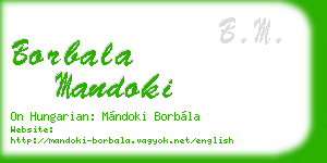 borbala mandoki business card