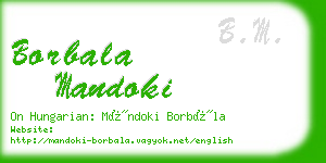 borbala mandoki business card